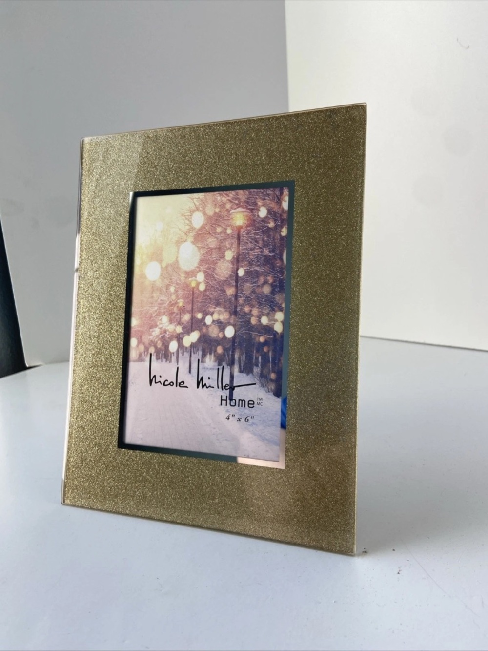 Nicole Miller Home Gold Glitter Photo Frame